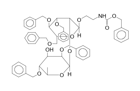 2-BENZYLOXYCARBONYLAMINOETHYL 2-O-(2,4-DI-O-BENZYL-BETA-L-RHAMNOPYRANOSYL)-3,4,6-TRI-O-BENZYL-ALPHA-D-MANNOPYRANOSIDE