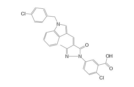 benzoic acid, 2-chloro-5-[(4E)-4-[[1-[(4-chlorophenyl)methyl]-1H-indol-3-yl]methylene]-4,5-dihydro-3-methyl-5-oxo-1H-pyrazol-1-yl]-