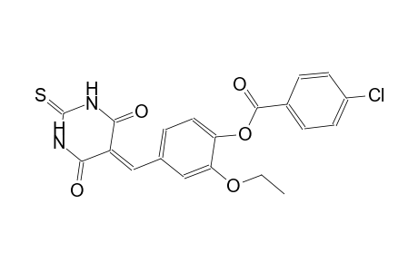 4-[(4,6-dioxo-2-thioxotetrahydro-5(2H)-pyrimidinylidene)methyl]-2-ethoxyphenyl 4-chlorobenzoate
