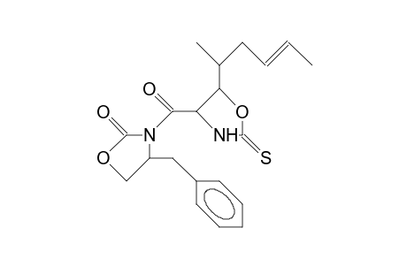 3-([4'S,5'R]-5'-([1'R,3'E]-1'-Methyl-3'-pentenyl)-2'-thioxo-4'-oxazolidinylcarbonyl)-4-benzyl-2-oxazolidinone
