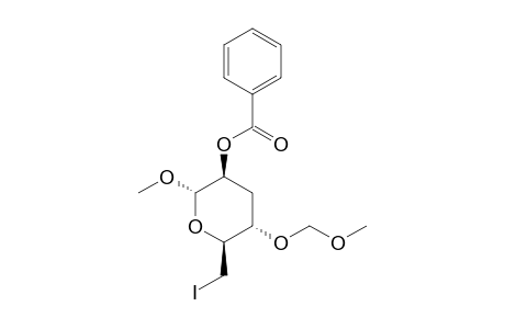 METHYL-2-O-BENZOYL-3,6-DIDEOXY-6-IODO-4-O-METHOXYMETHYL-ALPHA-D-ARABINO-HEXOPYRANOSIDE