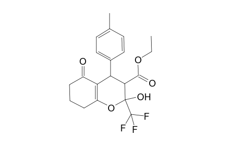 2-hydroxy-5-oxo-4-p-tolyl-2-trifluoromethyl-3,4,5,6,7,8-hexahydro-2H-chromene-3-carboxylic acid ethyl ester