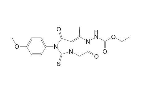 Ethyl [2-(4-methoxyphenyl)-8-methyl-1,6-dioxo-3-thioxo-2,3,5,6-[1,5-a]pyrazin-7(1H)-yl]carbamate