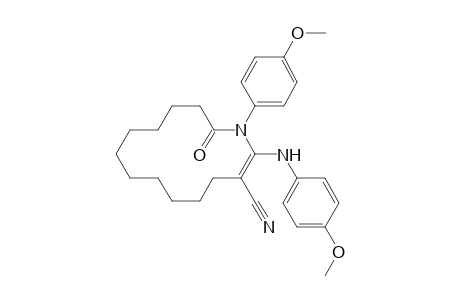 1-(4-Methoxyphenyl)-2-[(4-methoxyphenyl)amino]-14-oxidanylidene-1-azacyclotetradec-2-ene-3-carbonitrile
