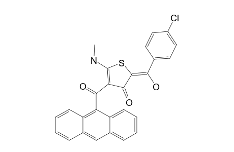 2-METHYLAMINO-3-(9-ANTHRACENOYL)-5-(4-CHLOROPHENYL)-HYDROXYMETHYLEN-4,5-DIHYDRO-THIOPHENE-4-ONE