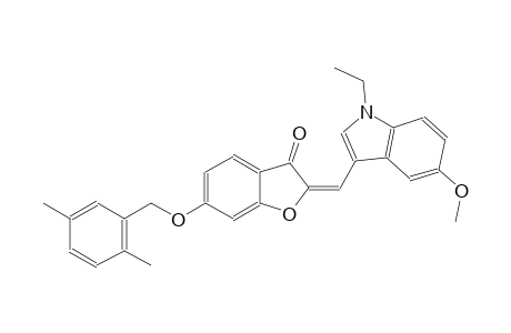 3(2H)-benzofuranone, 6-[(2,5-dimethylphenyl)methoxy]-2-[(1-ethyl-5-methoxy-1H-indol-3-yl)methylene]-, (2E)-