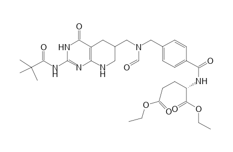 Diethyl N-N-((2-(pivaloylamino)-3,4-dihydro-4-oxo-5,6,7,8-tetrahydropyrido[2,3-d]pyrimidin-6-yl)methyl)-10-formyl-4-(aminomethyl)benzoyl]glutamate