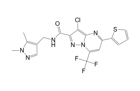3-chloro-N-[(1,5-dimethyl-1H-pyrazol-4-yl)methyl]-5-(2-thienyl)-7-(trifluoromethyl)pyrazolo[1,5-a]pyrimidine-2-carboxamide