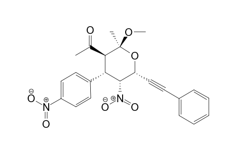 (2S,3S,4S,5R,6R)-3-Acetyl-2-methoxy-2-methyl-5-nitro-4-(4'-nitrophenyl)-6-(phenylethynyl)tetrahydro-2H-pyran