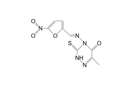 6-Methyl-4-(5-nitro-2-furfurylidene)amino-2,3,4,5-tetrahydro-1,2,4-triazin-5-one-3-thione