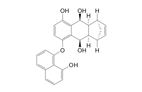 (5R*,8S*,8aR*,9R*,10S*,10aS*)-4,9,10-Trihydroxy-1-(8'-hydroxynaphthalen-1'-yloxy)-5,8,8a,9,10,10a-hexahydro-5,8-methanoanthracene