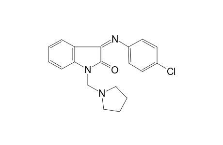 Indol-2(3H)-one, 3-(4-chlorophenylimino)-1-(1-pyrrolidinylmethyl)-
