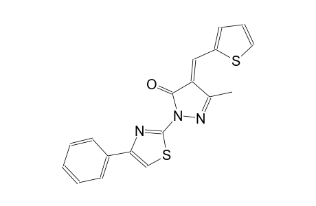 3H-pyrazol-3-one, 2,4-dihydro-5-methyl-2-(4-phenyl-2-thiazolyl)-4-(2-thienylmethylene)-, (4E)-