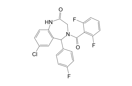 4-[2,6-bis(fluoranyl)phenyl]carbonyl-7-chloranyl-5-(4-fluorophenyl)-3,5-dihydro-1H-1,4-benzodiazepin-2-one