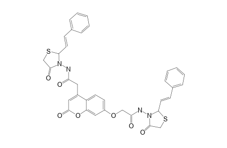 2-[2-OXO-7-[[4-OXO-2-STYRYL-THIAZOLIDIN-3-YLCARBAMOYL]-METHOXY]-2H-CHROMEN-4-YL]-N-(4-OXO-2-STYLYL-THIAZOLIDIN-3-YL)-ACETAMIDE