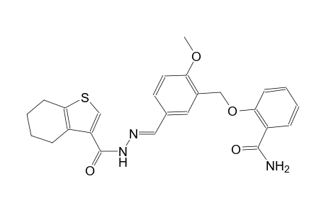 2-[(2-methoxy-5-{(E)-[(4,5,6,7-tetrahydro-1-benzothien-3-ylcarbonyl)hydrazono]methyl}benzyl)oxy]benzamide