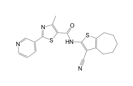 N-(3-cyano-5,6,7,8-tetrahydro-4H-cyclohepta[b]thien-2-yl)-4-methyl-2-(3-pyridinyl)-1,3-thiazole-5-carboxamide
