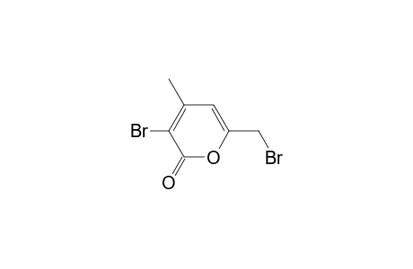 3-bromanyl-6-(bromomethyl)-4-methyl-pyran-2-one