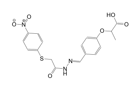 2-{4-[(E)-({[(4-nitrophenyl)sulfanyl]acetyl}hydrazono)methyl]phenoxy}propanoic acid