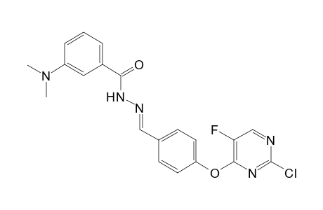 N-[(E)-[4-(2-chloranyl-5-fluoranyl-pyrimidin-4-yl)oxyphenyl]methylideneamino]-3-(dimethylamino)benzamide