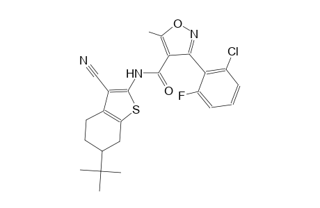 N-(6-tert-butyl-3-cyano-4,5,6,7-tetrahydro-1-benzothien-2-yl)-3-(2-chloro-6-fluorophenyl)-5-methyl-4-isoxazolecarboxamide