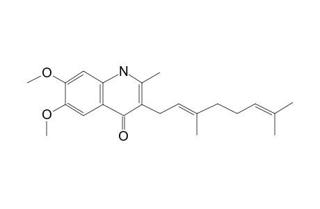 2-Methyl-3-geranyl-6,7-dimethoxy-4[1H]-quinolone