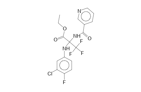 Ethyl 2-(3-chloro-4-fluoroanilino)-3,3,3-trifluoro-2-nicotinamidopropionate