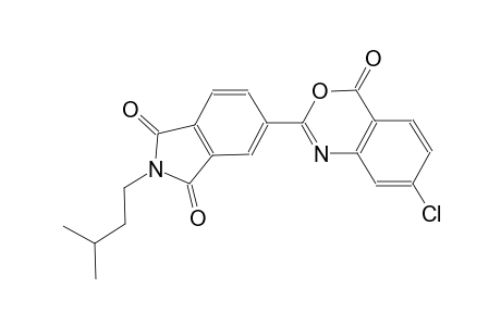 1H-isoindole-1,3(2H)-dione, 5-(7-chloro-4-oxo-4H-3,1-benzoxazin-2-yl)-2-(3-methylbutyl)-