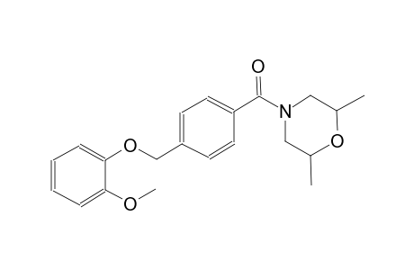 4-{4-[(2-methoxyphenoxy)methyl]benzoyl}-2,6-dimethylmorpholine