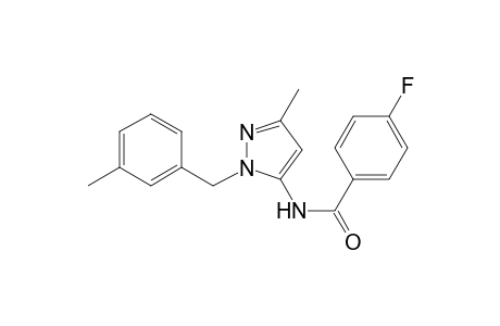 4-Fluoro-N-[3-methyl-1-(3-methylbenzyl)-1H-pyrazol-5-yl]benzamide