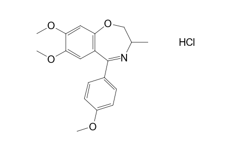 2,3-dihydro-7,8-dimethoxy-5-(p-methoxyphenyl)-3-methyl-1,4-benzoxazepine, hydrochloride