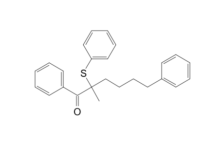 1-Hexanone, 2-methyl-1,6-diphenyl-2-(phenylthio)-