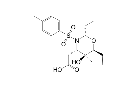 (2S,4S,5S,6S)-2,6-Diethyl-5-hydroxy-5-methyl-3-tosyl-tetrahydro-1,3-dioxazine-4-acetic acid