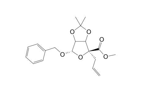 Methyl (phenylmethyl 2,3-O-(1-methylethylidine)-4-C-(prop-2-enyl)-a-D-lysofuranosid)uranoate