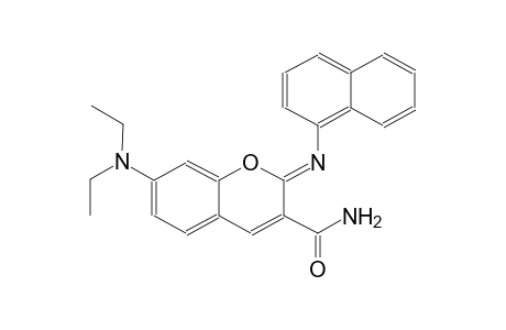 (2Z)-7-(diethylamino)-2-(1-naphthylimino)-2H-chromene-3-carboxamide