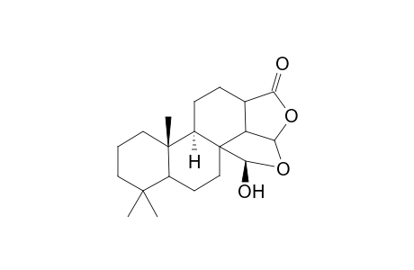18-Nor-16-oxaandrostane-8-carboxaldehyde, 15-hydroxy-4,4-dimethyl-17-oxo-, cyclic 8,15-hemiacetal, [5.alpha.,8(R),13.alpha.,15.beta.]-