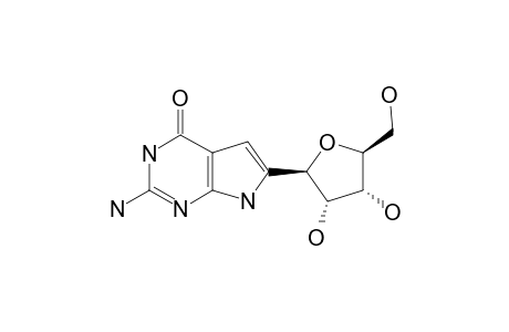 2-AMINO-6-(BETA-D-RIBOFURANOSYL)-7H-PYRROLO-[2,3-D]-PYRIMIDIN-4(3H)-ONE