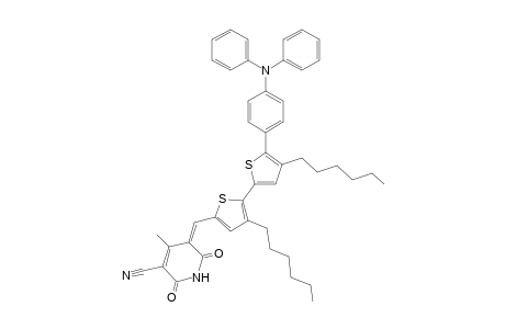 (Z)-5-((5'-(4-(Diphenylamino)phenyl)-3,4'-dihexyl-[2,2'-bithiophen]-5-yl)methylene)-4-methyl-2,6-dioxo-1,2,5,6-tetrahydropyridine-3-carbonitrile