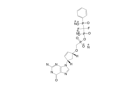 (1'S,4'R)-9-[4'-(HYDROXY-([(DIFLUORO)-(PHENYLHYDROXYPHOSPHORYL)-METHYL]-HYDROXYPHOSPHORYLOXY)-PHOSPHORYLMETHOXY)-CYClOPENT-2'-ENYL]-GUANINE-(TRIS-