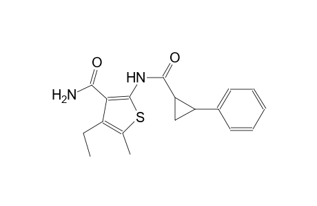 4-ethyl-5-methyl-2-{[(2-phenylcyclopropyl)carbonyl]amino}-3-thiophenecarboxamide