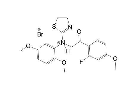 N-(2,5-dimethoxyphenyl)-N-[2-(2-fluoro-4-methoxyphenyl)-2-oxoethyl]-4,5-dihydro-1,3-thiazol-2-aminium bromide