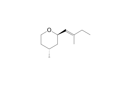 (2R,4R)-(E)-4-Methyl-2-(2-methylbut-1-en-1-yl)tetrahydro-2H-pyran