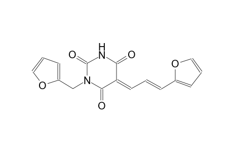 (5E)-1-(2-furylmethyl)-5-[(2E)-3-(2-furyl)-2-propenylidene]-2,4,6(1H,3H,5H)-pyrimidinetrione