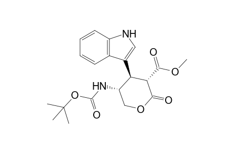 (3R,4R,5R)-5-tert-Butoxycarbonylamino-4-(1H-indol-3-yl)-2-oxotetrahydropyran-3-carboxylic acid methyl ester