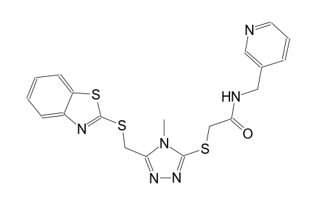 2-({5-[(1,3-benzothiazol-2-ylsulfanyl)methyl]-4-methyl-4H-1,2,4-triazol-3-yl}sulfanyl)-N-(3-pyridinylmethyl)acetamide