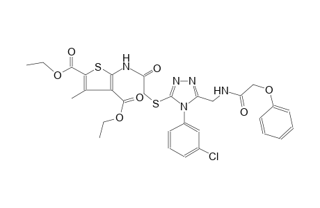 2,4-thiophenedicarboxylic acid, 5-[[[[4-(3-chlorophenyl)-5-[[(phenoxyacetyl)amino]methyl]-4H-1,2,4-triazol-3-yl]thio]acetyl]amino]-3-methyl-, diethyl ester