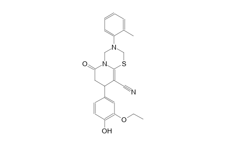 2H,6H-pyrido[2,1-b][1,3,5]thiadiazine-9-carbonitrile, 8-(3-ethoxy-4-hydroxyphenyl)-3,4,7,8-tetrahydro-3-(2-methylphenyl)-6-oxo-