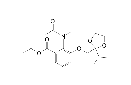 Benzoic acid, 2-(acetylmethylamino)-3-[[2-(1-methylethyl)-1,3-dioxolan-2-yl]methoxy]-, ethyl ester