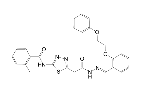 2-methyl-N-[5-(2-oxo-2-{(2E)-2-[2-(2-phenoxyethoxy)benzylidene]hydrazino}ethyl)-1,3,4-thiadiazol-2-yl]benzamide