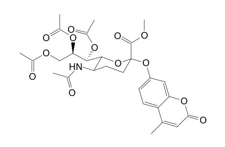 .alpha.-D-manno-2-Nonulopyranosidonic acid, 4-methyl-2-oxo-2H-1-benzopyran-7-yl 5-(acetylamino)-3,4,5-trideoxy-, methyl ester, 7,8,9-triacetate